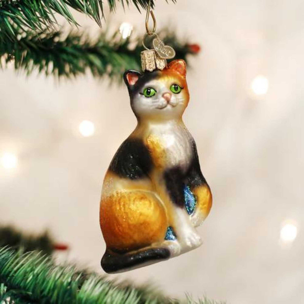 Old World Christmas Calico Cat - - SBKGifts.com