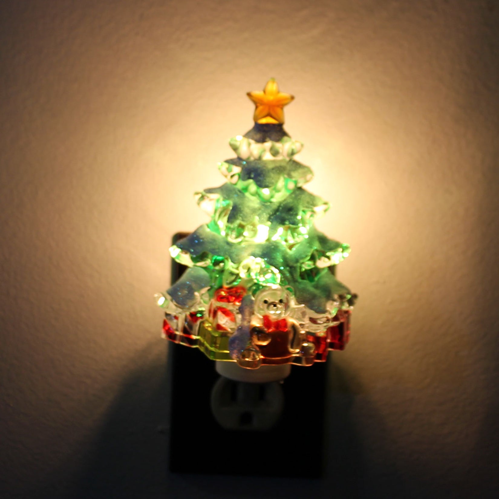 Christmas plug shop in night light