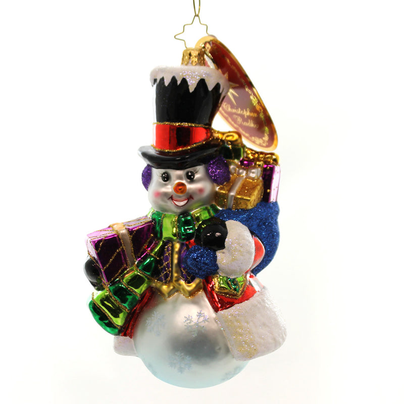Christopher Radko Top Hat Frosty 1017943 Ornament Snowman Presents (24588)