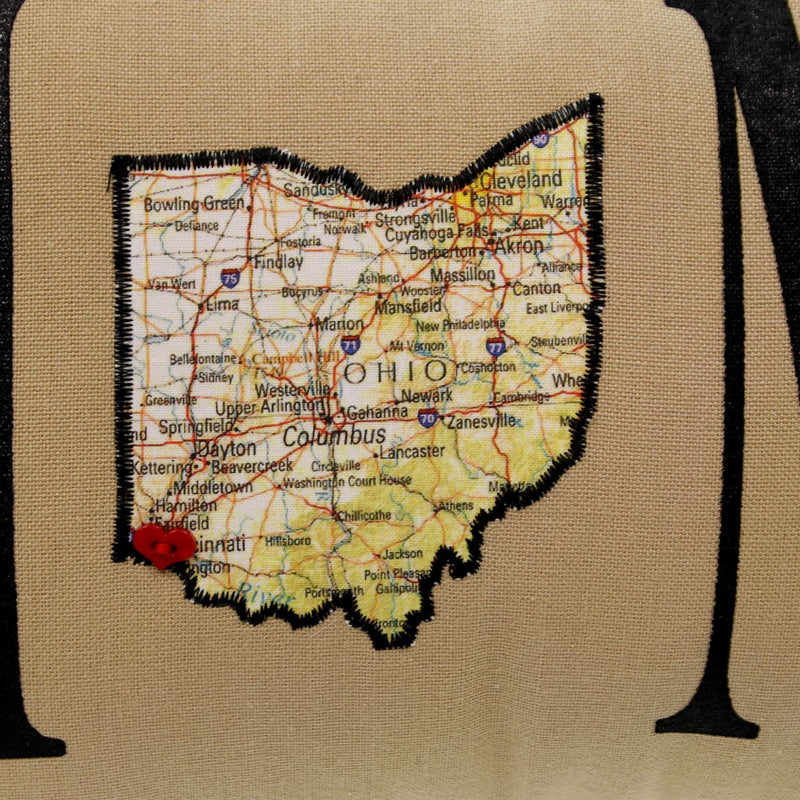 Home Decor Ohio Fringe Heart Cincinnati Oillow - - SBKGifts.com