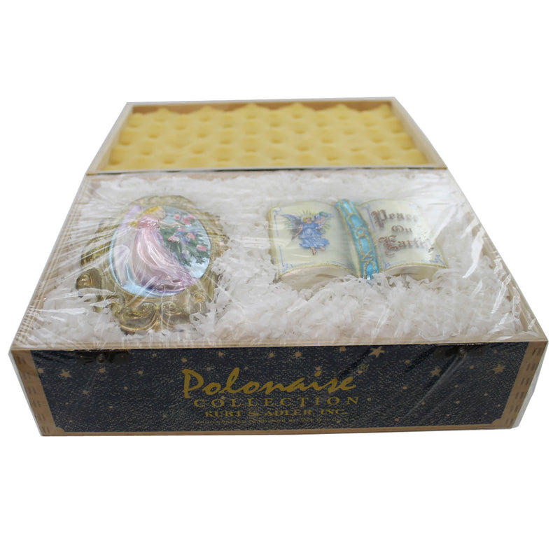 Polonaise Ornaments Peace On Earth Gift Set Glass Angel Bible Gift Set Ap232/Dl (24654)