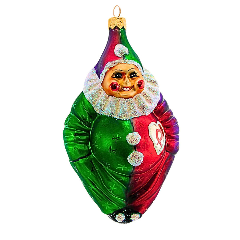 Christopher Radko A Caring Clown Blown Glass Ornament Aids 1997 Red Ribbon (2468)