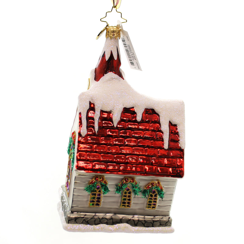 Christopher Radko Ruby Chapel - - SBKGifts.com
