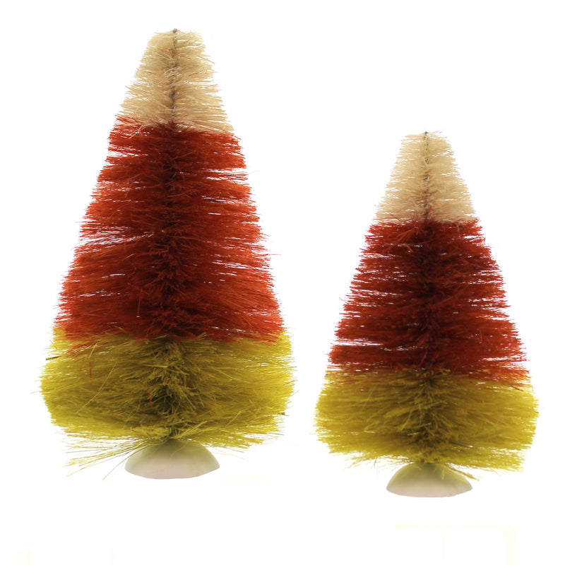 (24801) Dept 56 Accessories Candy Corn Trees Set Of 2, 8.50 Inch, Halloween Village Accessory 4047625