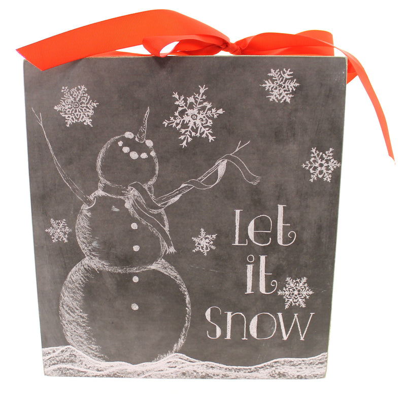 (24919) Christmas Let It Snow Chalk Sign, 11.50 Inch, Wall Hanging Snowman 23685