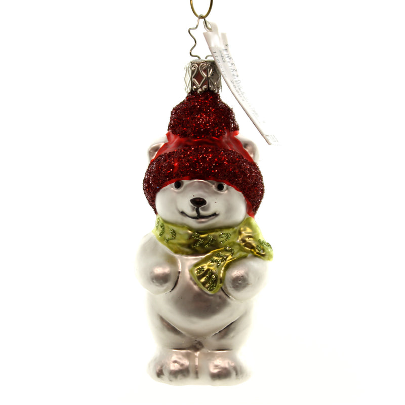 Inge Glas Warm Little Bear Glass Ornament Christmas German 118215 (25201)