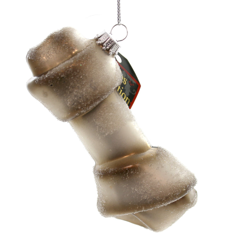 (25439) Holiday Ornaments Rawhide Dog Bone Ornament, 5.00 Inch, Glass Dog Christmas Canine Cbk15149