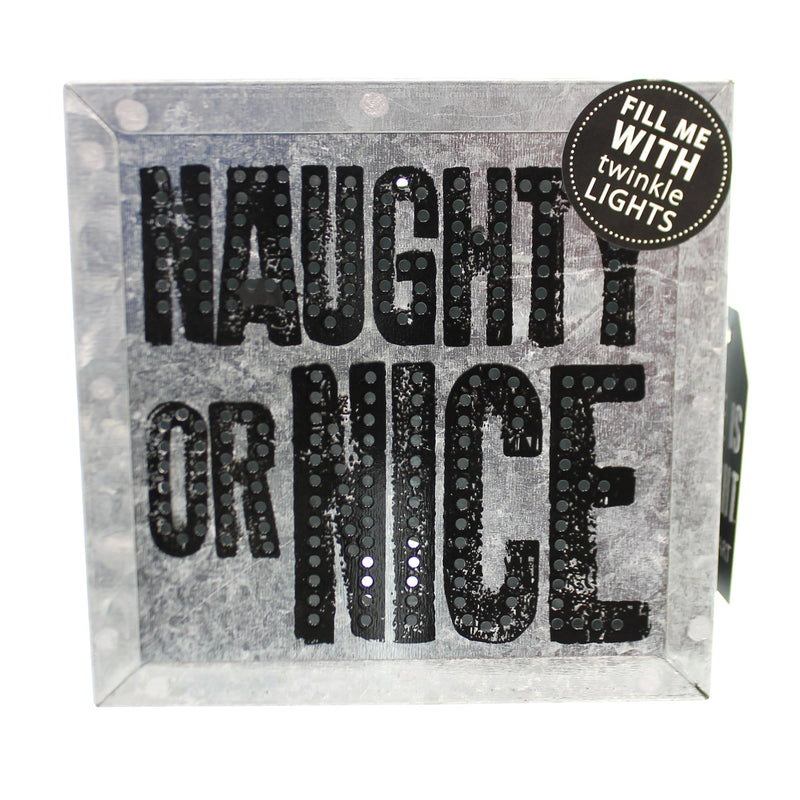 (25586) Christmas Naughty Or Nice Metal Wall Art, 6.00 Inch, Urban Art Christmas 2020150152