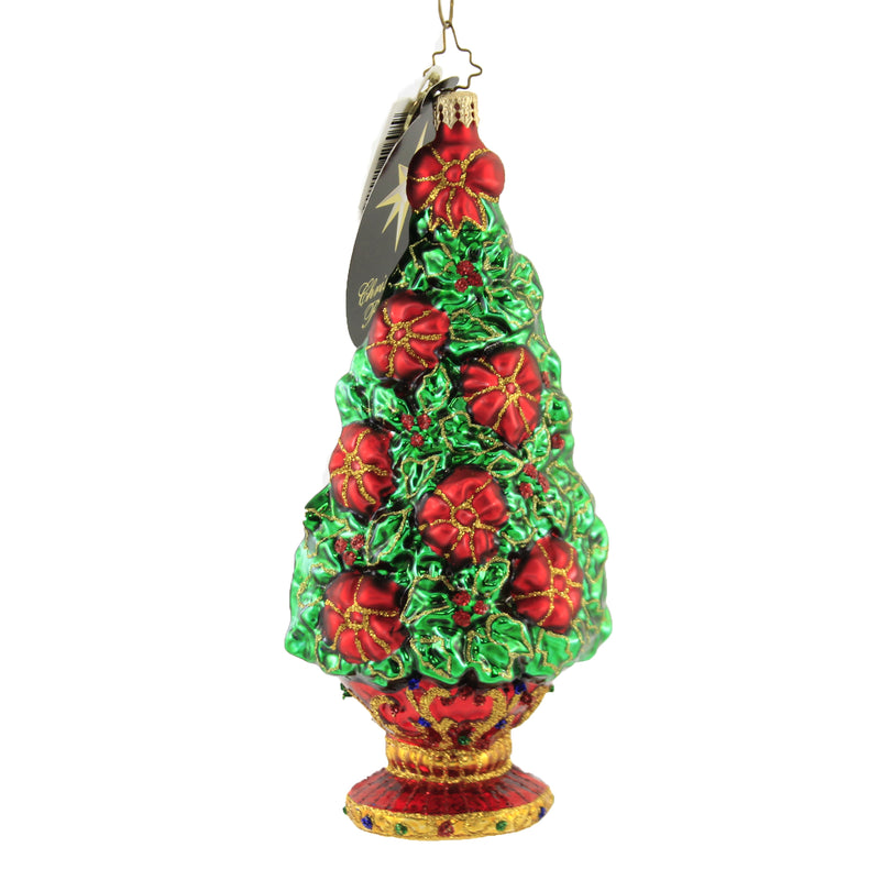 Christopher Radko Holly Day Display Blown Glass Ornament Tree Topiary (2562)