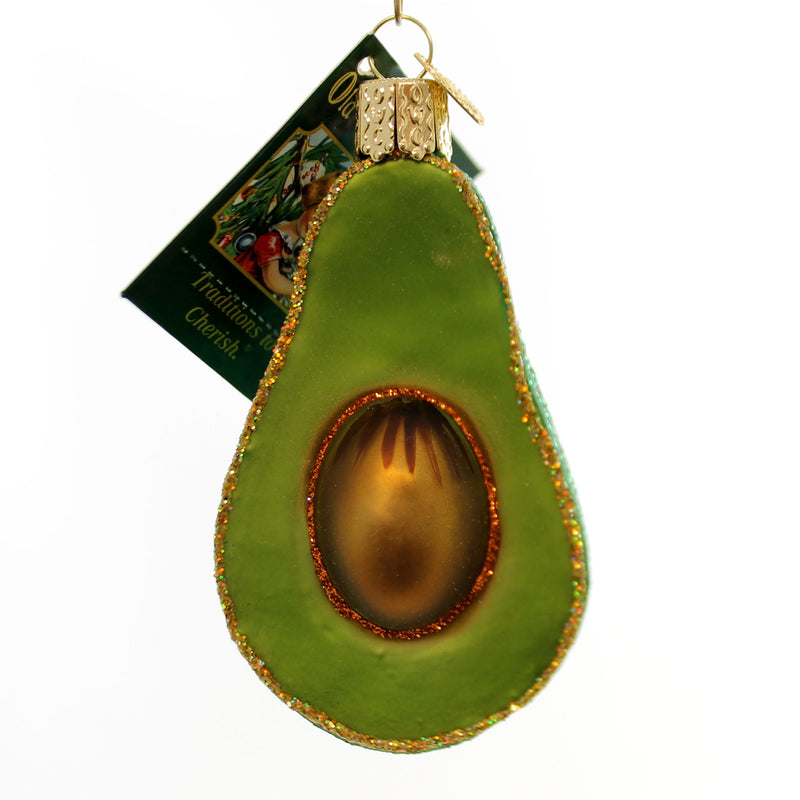 Avocado - One Ornament 3.25 Inch, Glass - Rnament Fruit Seed 28059 (25711)
