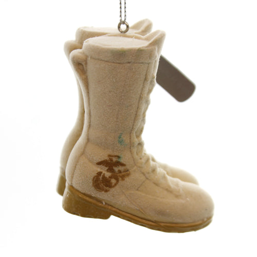 Holiday Ornaments Flocked Us Marines Boots Ornaments - - SBKGifts.com