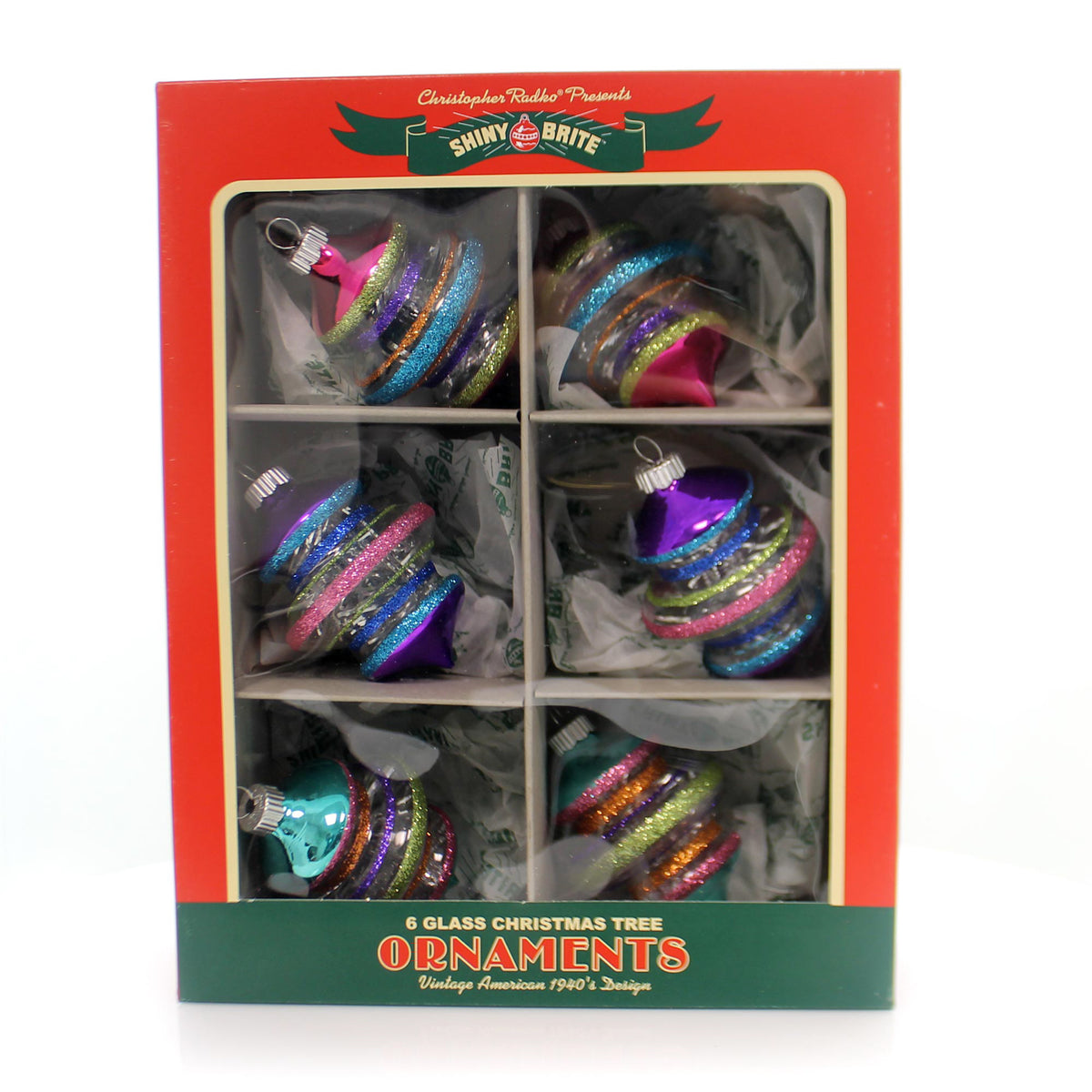 Christopher Radko Cb Translucent Shapes W/Tinsel - - SBKGifts.com