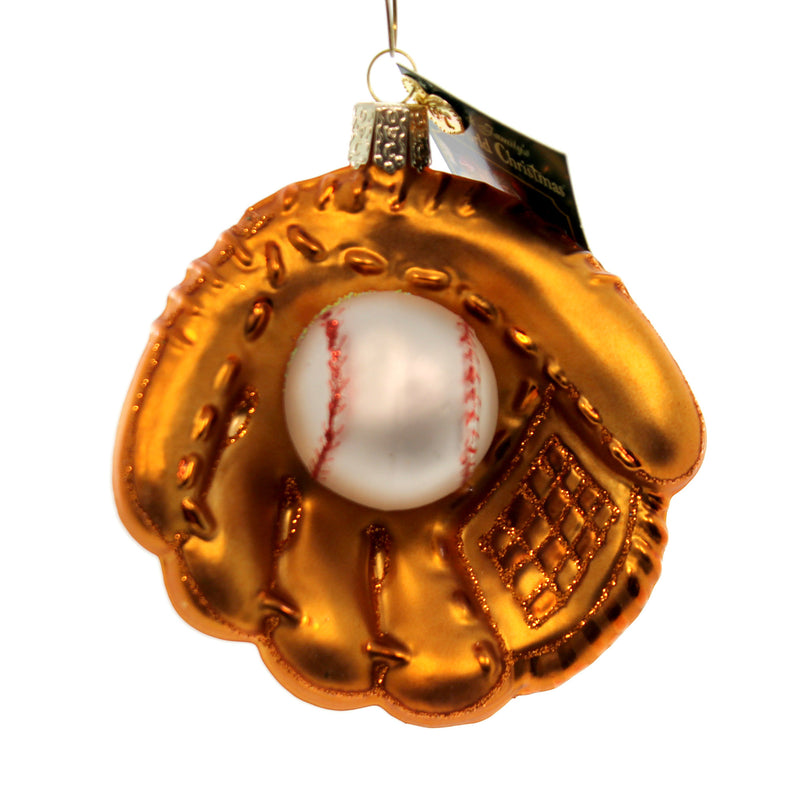 Old World Christmas Baseball Mitt Glass Ornament Sports Game 44027 (26445)