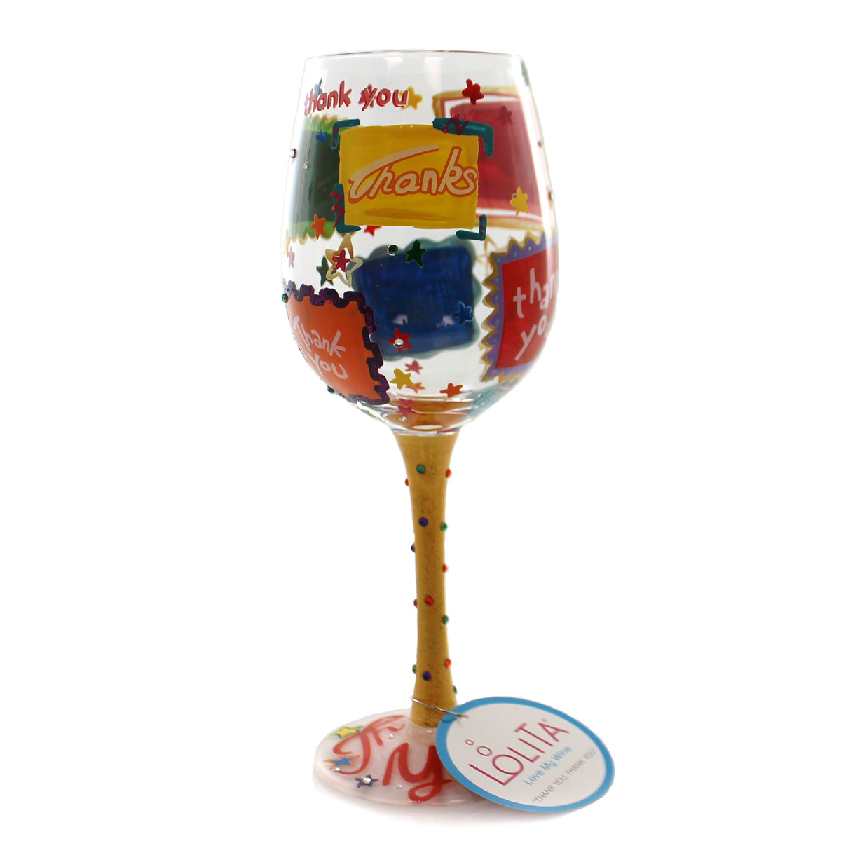 Tabletop Thank You Thank Lolita Wine Glass - - SBKGifts.com