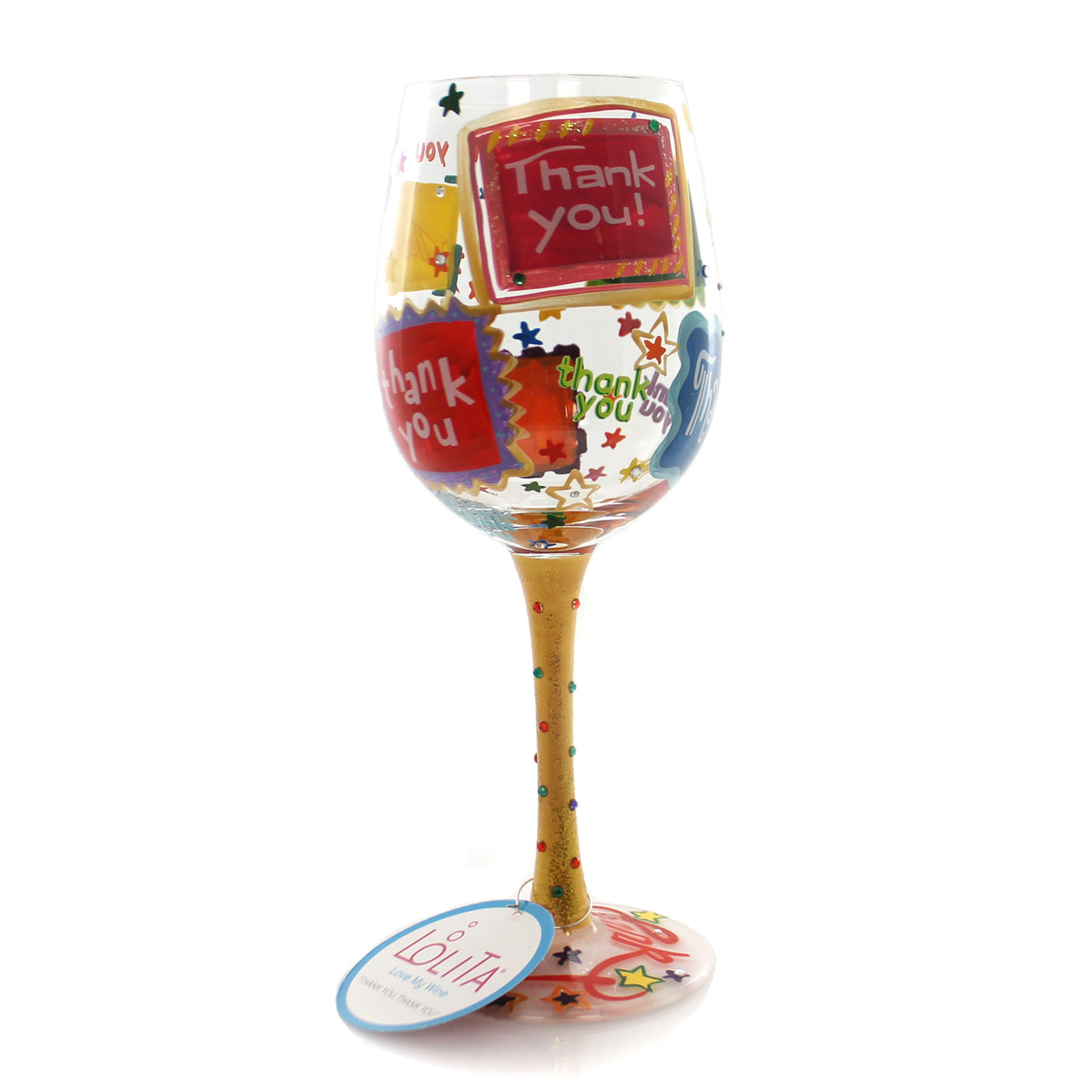 Tabletop Thank You Thank Lolita Wine Glass - - SBKGifts.com