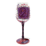 Tabletop "21" Glass Lolita Wine Glass Hand Painted 5538M