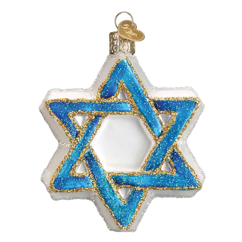 Old World Christmas Star Of David - One Ornament 3.5 Inch, Glass - Hanukkah Hebrew Shield 22033 (26826)