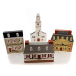 Cat's Meow Village Colonial Virginia Christmas - 4 Wooden Buildings 7 Inch, Wood - Limited Edition 1990 Nos  Christmas Retired Pine Virginia Xmas S/4 (26961)
