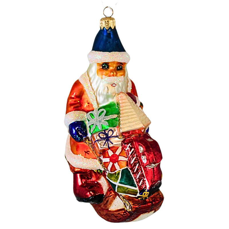 Christopher Radko Sledin To My House Glass Ornament Santa Christmas 972460 (27290)