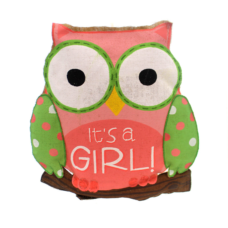 Home & Garden Whooo's Cutest It's A Girl Fabric Baby Announcement Sign 9719640 (27411)