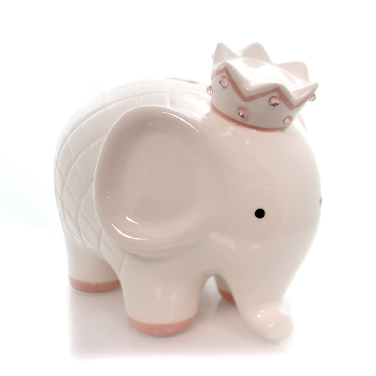 White W/Pink Coco Elephant Bank 27536