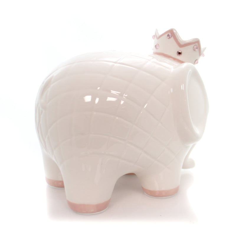 Child To Cherish White W/Pink Coco Elephant Bank - - SBKGifts.com