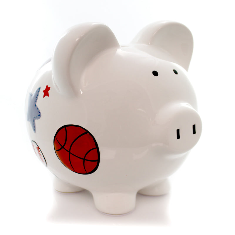 Bank Large Sports Pig Ceramic Soccer Football Baseball 36822 (27537)