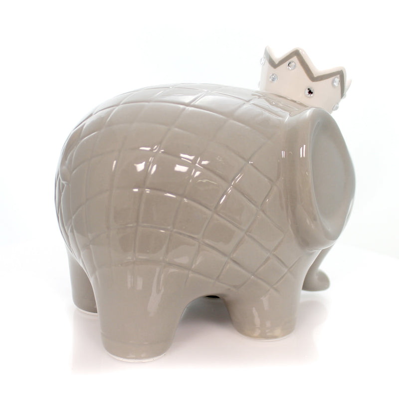 Gray Coco Elephant Bank - One Bank 7.75 Inch, Ceramic - Baby Hand Painted 3780Gy (27538)