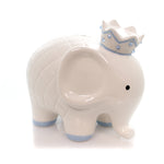 Child To Cherish White/Blue Coco Elephant Bank - One Bank 7.75 Inch, Ceramic - Baby Hand Painted 3781Bl (27540)