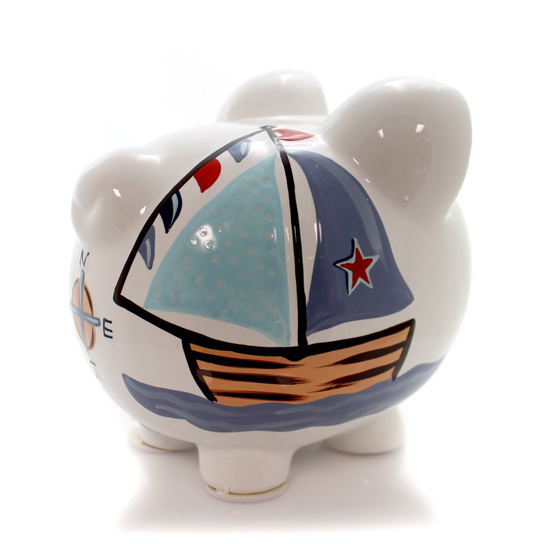Bank Nautical Bank Large Ceramic Hand Painted 36824 (27543)