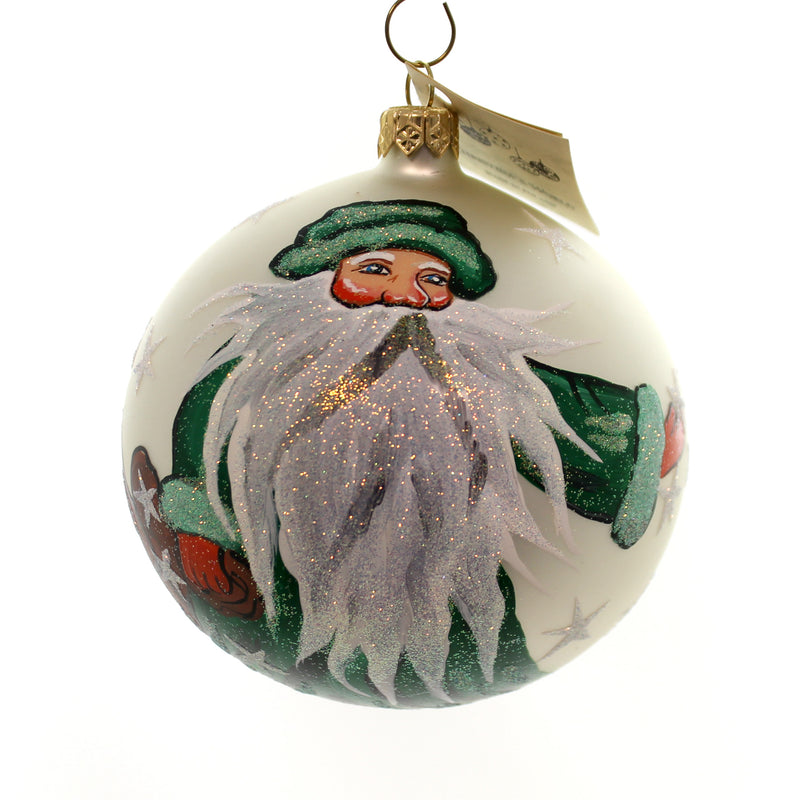 Christina's World Green Robed Sorcerer Santa Glass Ball Ornament Tra411 (27635)