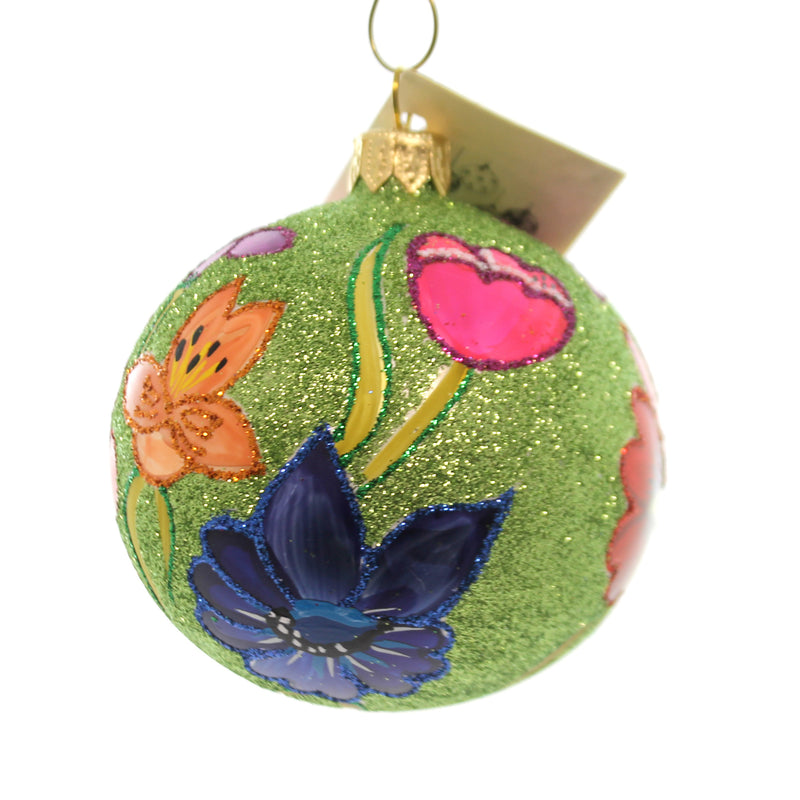 Christina's World Glitter Poppys On Lime Green - - SBKGifts.com