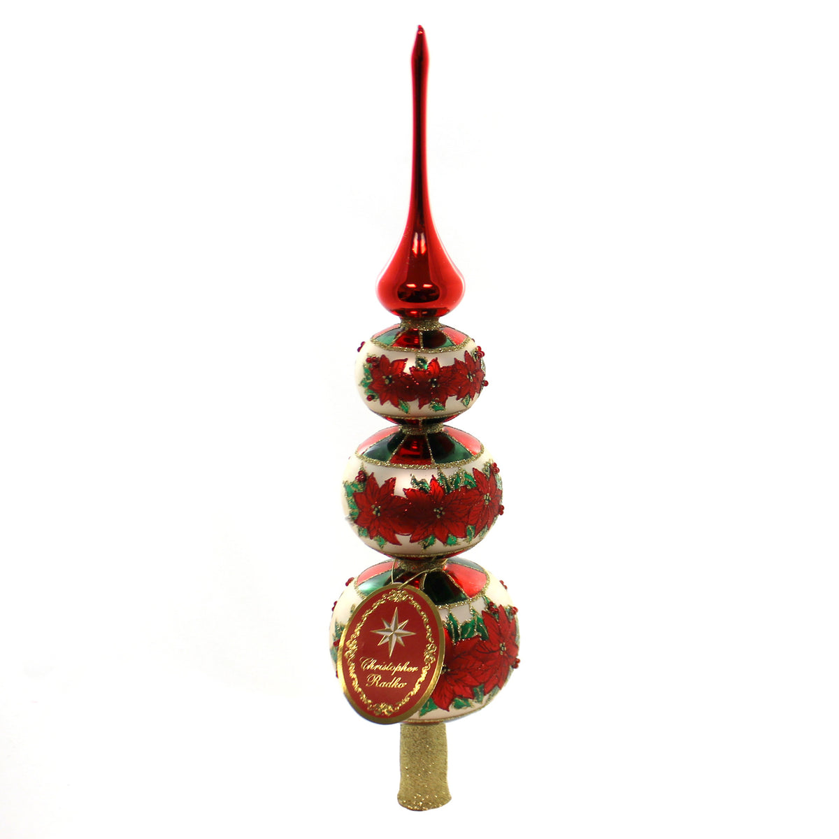 Christopher Radko Poinsetta Topper - - SBKGifts.com