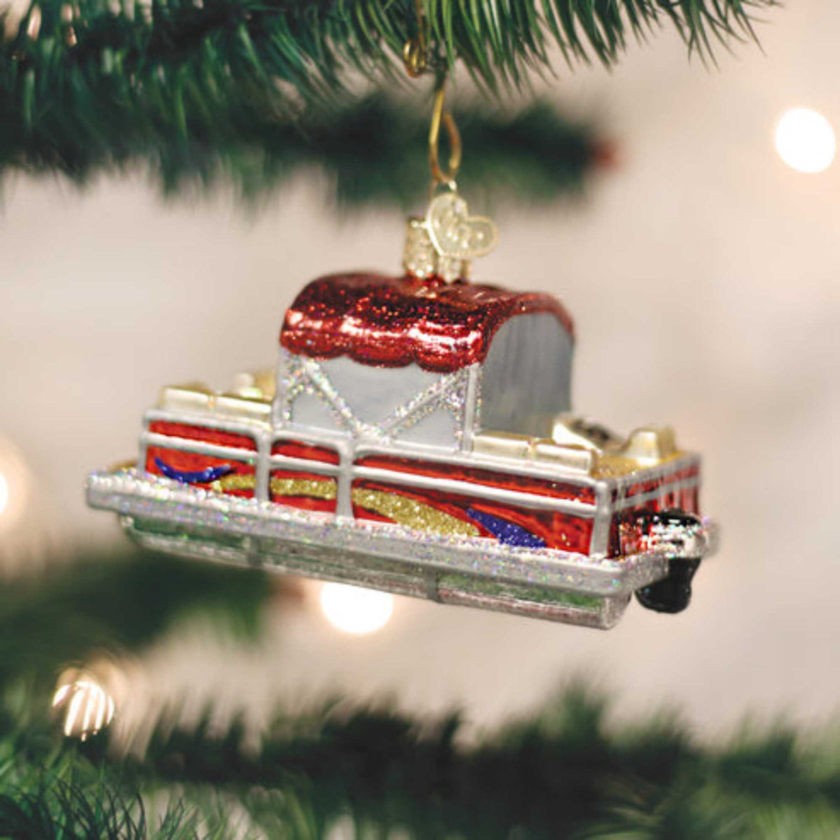 Old World Christmas Pontoon Boat - - SBKGifts.com