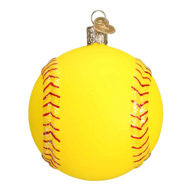 Old World Christmas 3.5 Inches Softball Glass Sports Competitive Ornament 44090 (28330)