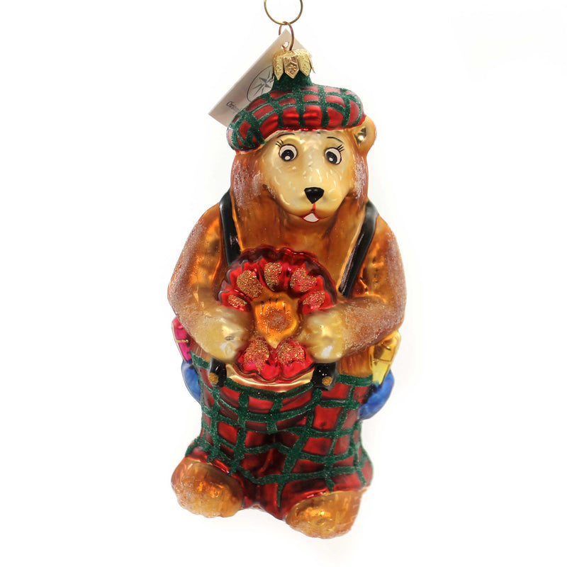 Christopher Radko Bearing Hearts Glass Teddy Bear Christmas 981160 (28568)