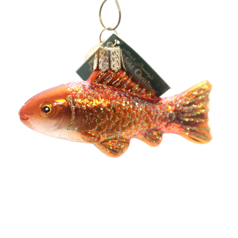 Old World Christmas Goldfish Glass Fresh Water Fins Aquarium 12398 (28974)