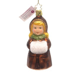 Inge Glas Warm Wishes Glass Little Girl Muff Ornament 102716 (29425)