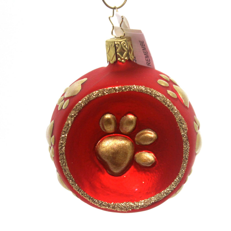 Inge Glas Paws To Remember Glass Food Bowl Ornament Cat Dog 100716 (29432)