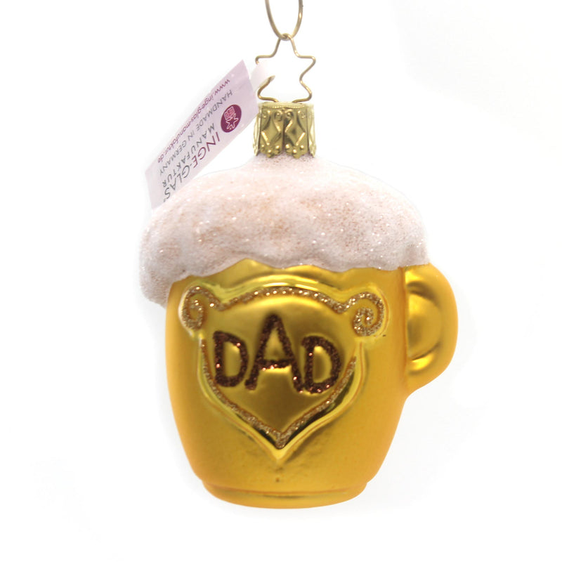 Inge Glas Dad's Beer Mug Ornament Glass Fathers Day Beverage Mug 101416 (29437)