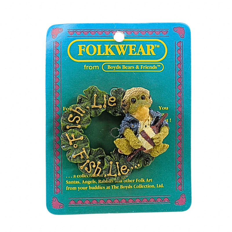 Boyds Bears Resin Frogmorton...Fish Lie, Fish Lie Pin - - SBKGifts.com