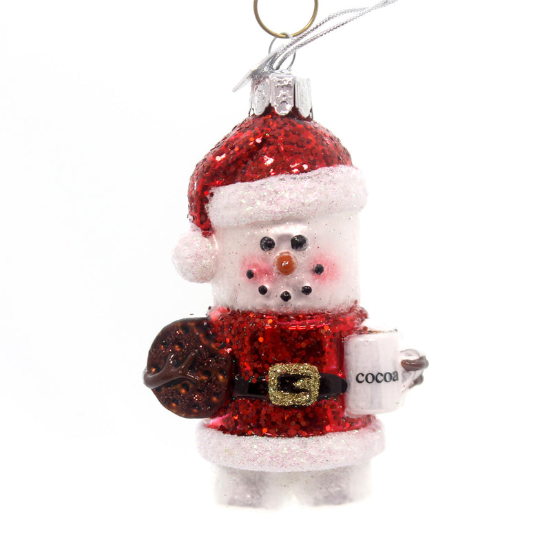 Noble Gems Marshmallow Santa Glass Ornameent Cocoa Nb1081 (29819)