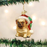 Old World Christmas Holly Hat Pug - - SBKGifts.com