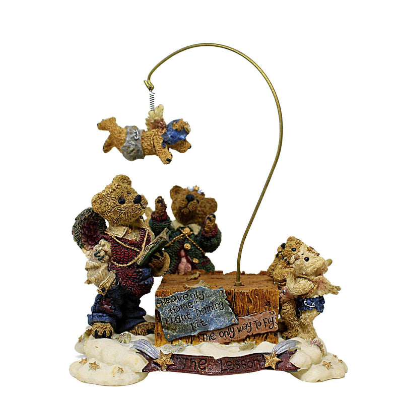 Boyds Bears Resin The Flying Lesson...This End Up - 1 Music Box 7.5 Inch, Resin - Angels Bearstone Cloud 227801 (2984)