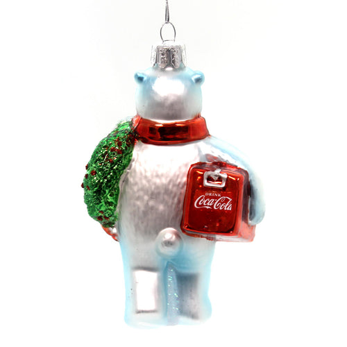 Holiday Ornaments Coke Bear W/ Wreath - - SBKGifts.com