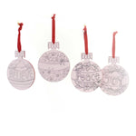 Holiday Ornaments Color It Ornaments Set Of 4 Joy Peace Believe Poinsettia 32876 (30102)