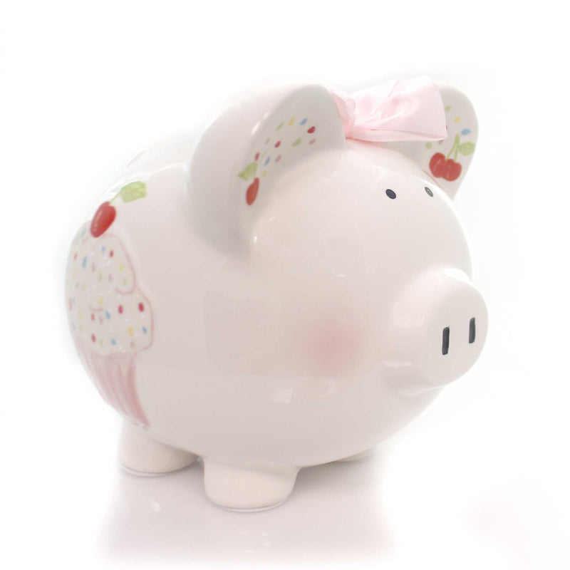 Child To Cherish Sprinkle Cupcake Piggy Bank - 1 Bank 7.75 Inch, Ceramic - Birthday Gift Save 36853 (30139)