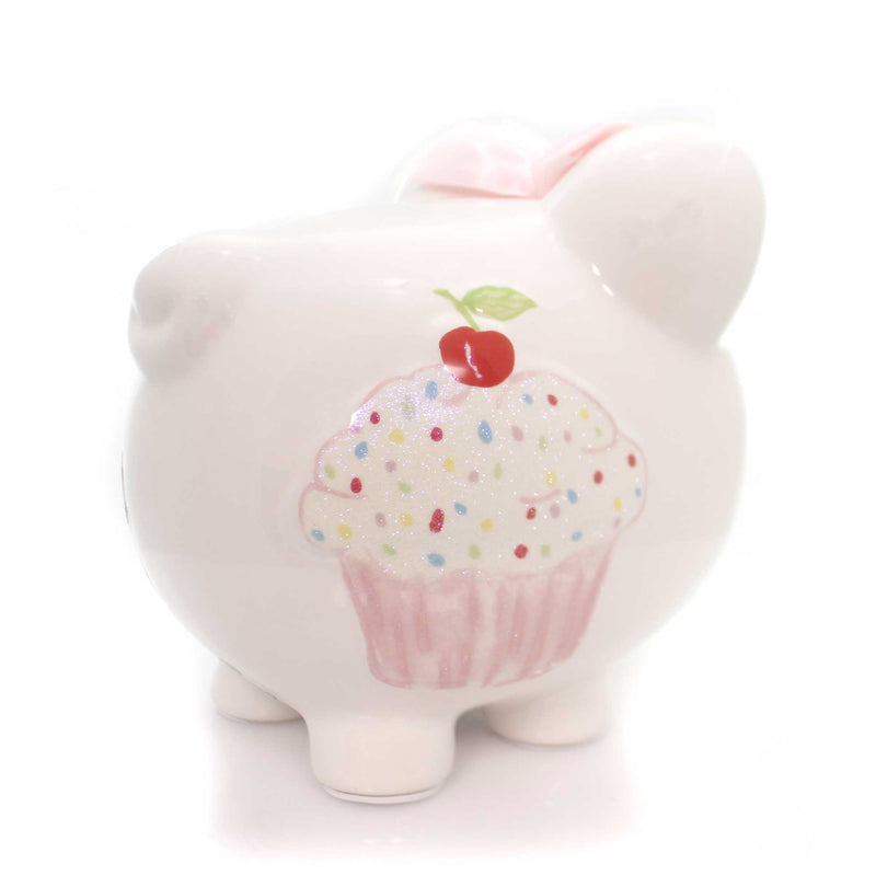 Child To Cherish Sprinkle Cupcake Piggy Bank - 1 Bank 7.75 Inch, Ceramic - Birthday Gift Save 36853 (30139)