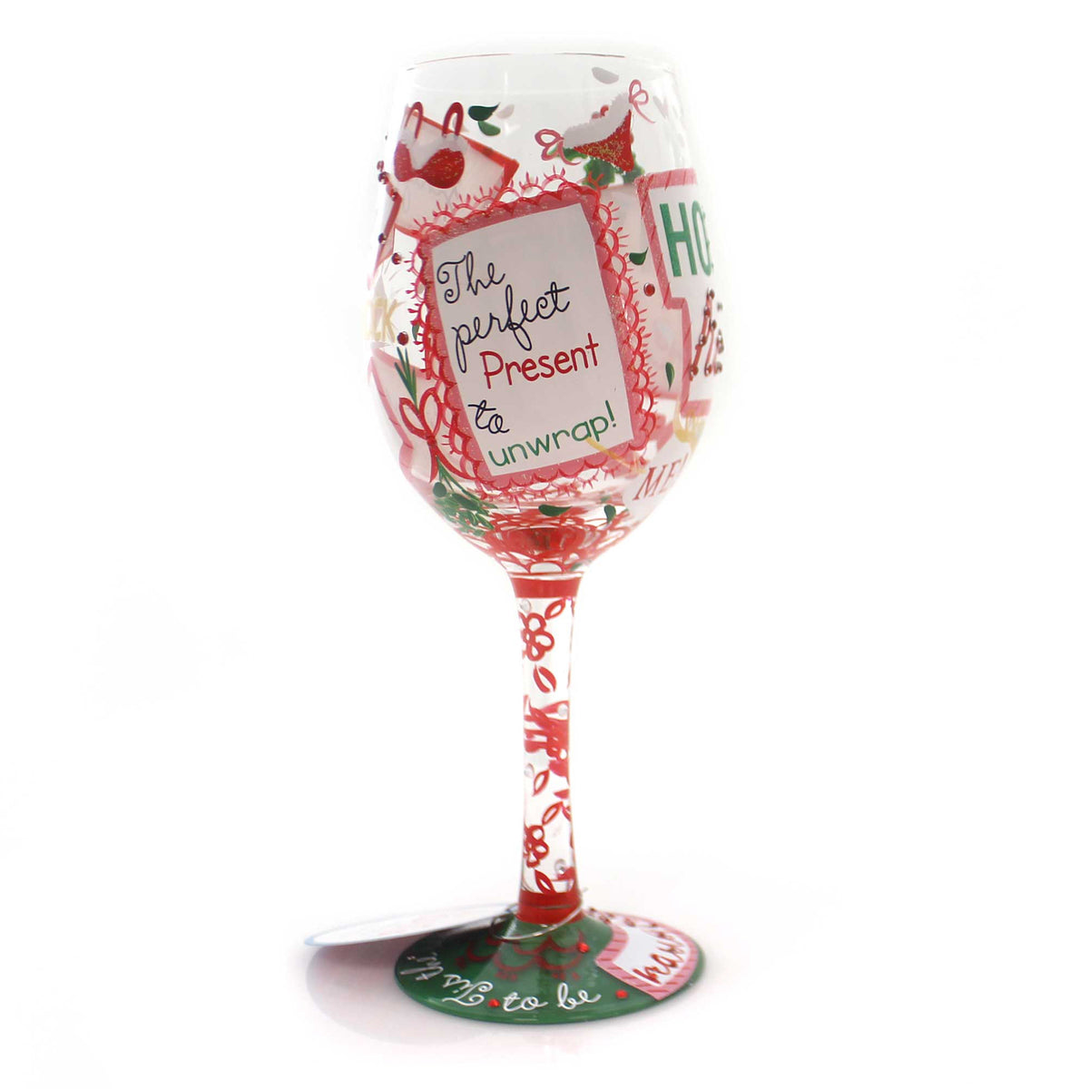 Tabletop Holiday Hottie Wine Glass - - SBKGifts.com