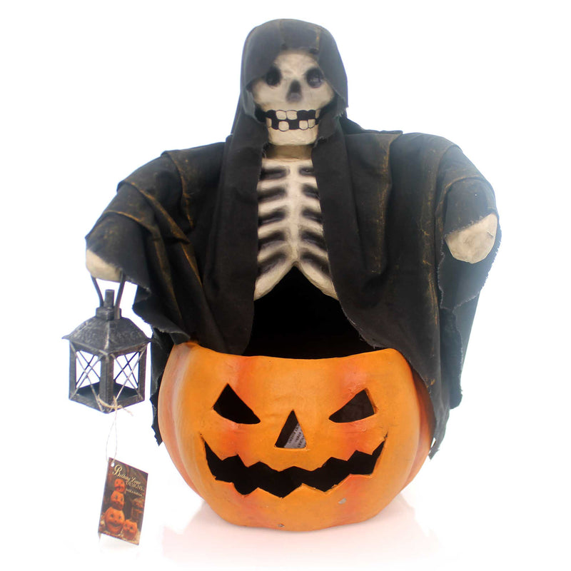 Halloween Ghoul Candy Bowl Paper Pumpkin Skeleton Tj5320 (30670)